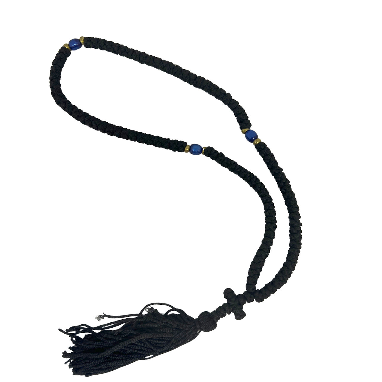 100 knots Greek Orthodox Christian Prayer Rope with Blue and red Decor ...