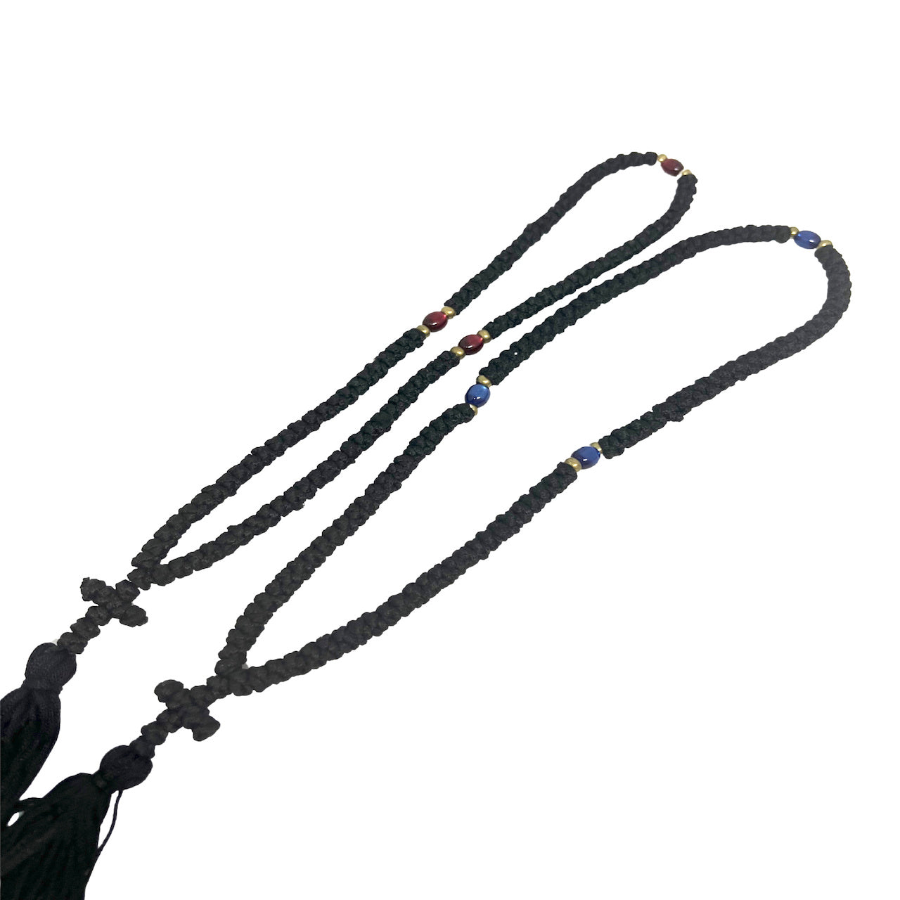 Religious Rope 100 knots Greek Orthodox Christian Prayer Rope with Blue and red Decor ...