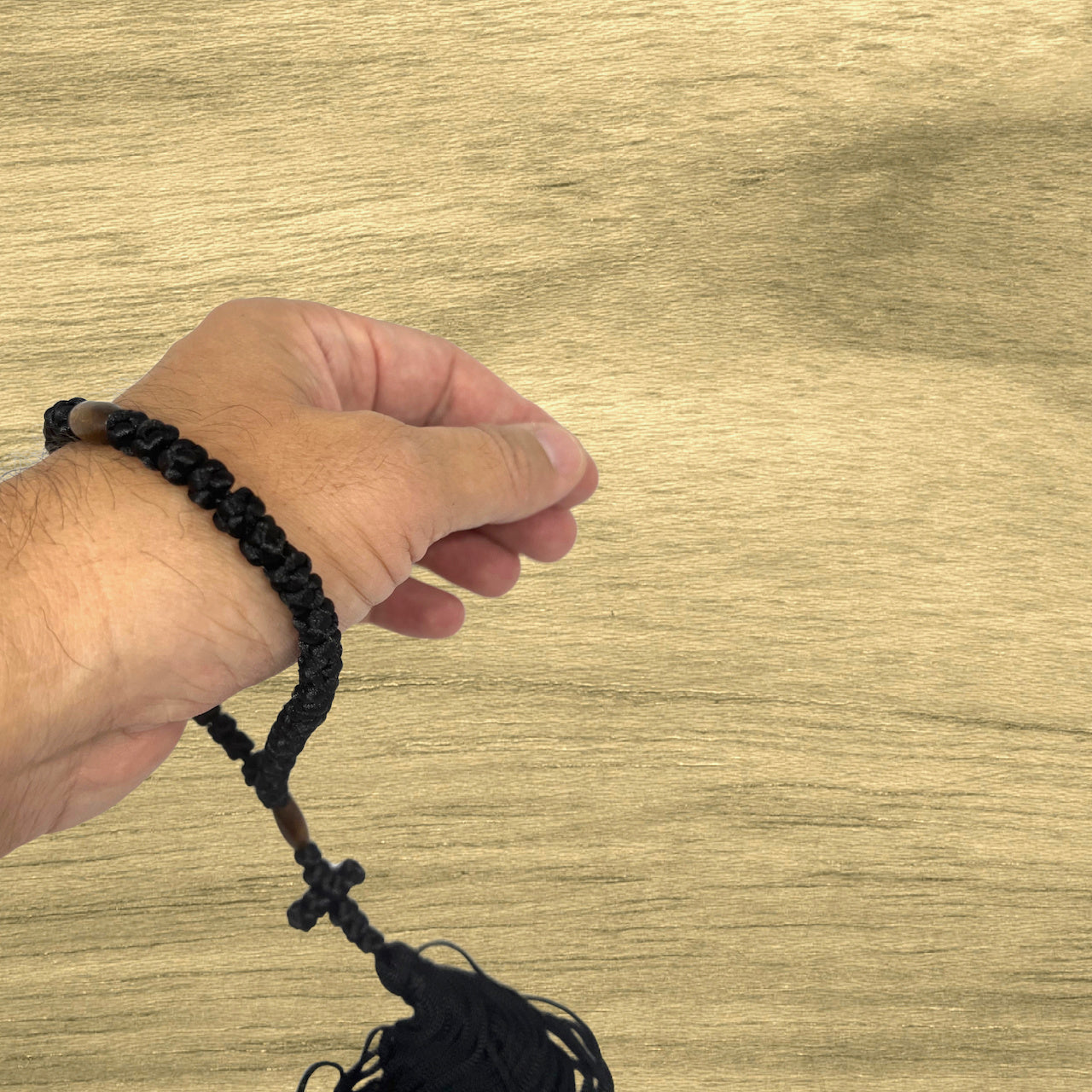 Handcrafted Black Color Greek Orthodox Christian Prayer Rope with Wood ...