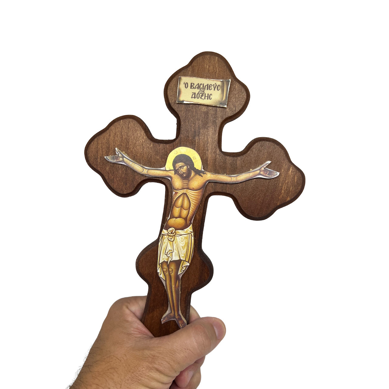 Hand Size Cross Wooden Hand Orthodox Byzantine Cross in Three Sizes – anastasisgiftshop.com