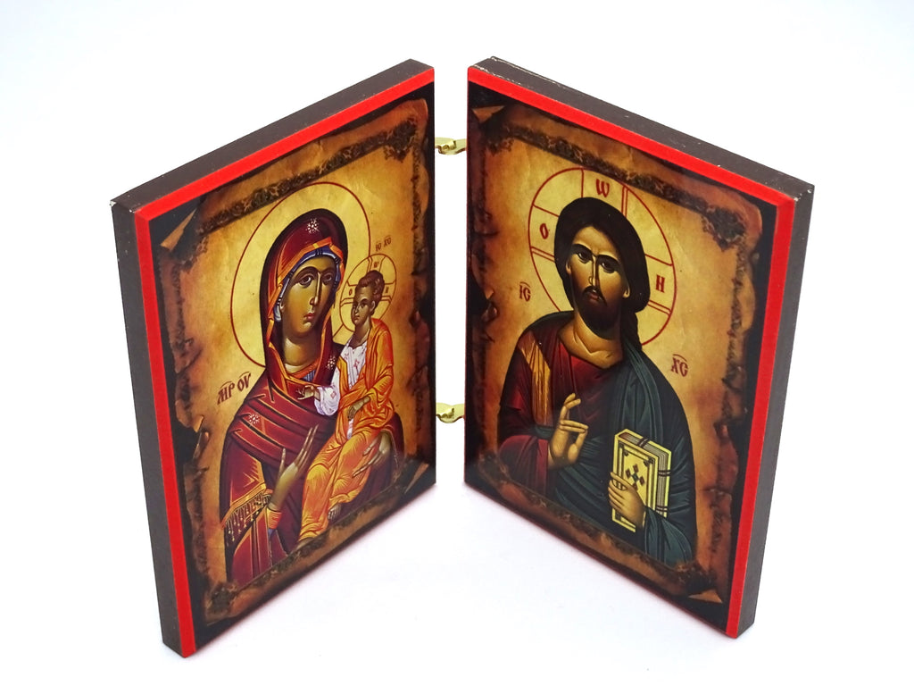 Orthodox Icon Diptych of Jesus Christ and Mother of God - anastasisgiftshop.com