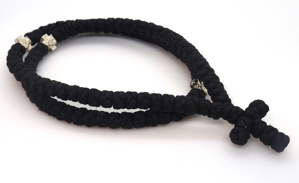 100 Knots Extra Long Orthodox Prayer Rope with Knotted Cross - anastasisgiftshop.com