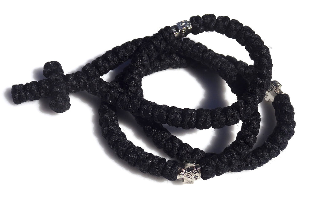 100 Knots Extra Long Orthodox Prayer Rope with Knotted Cross - anastasisgiftshop.com