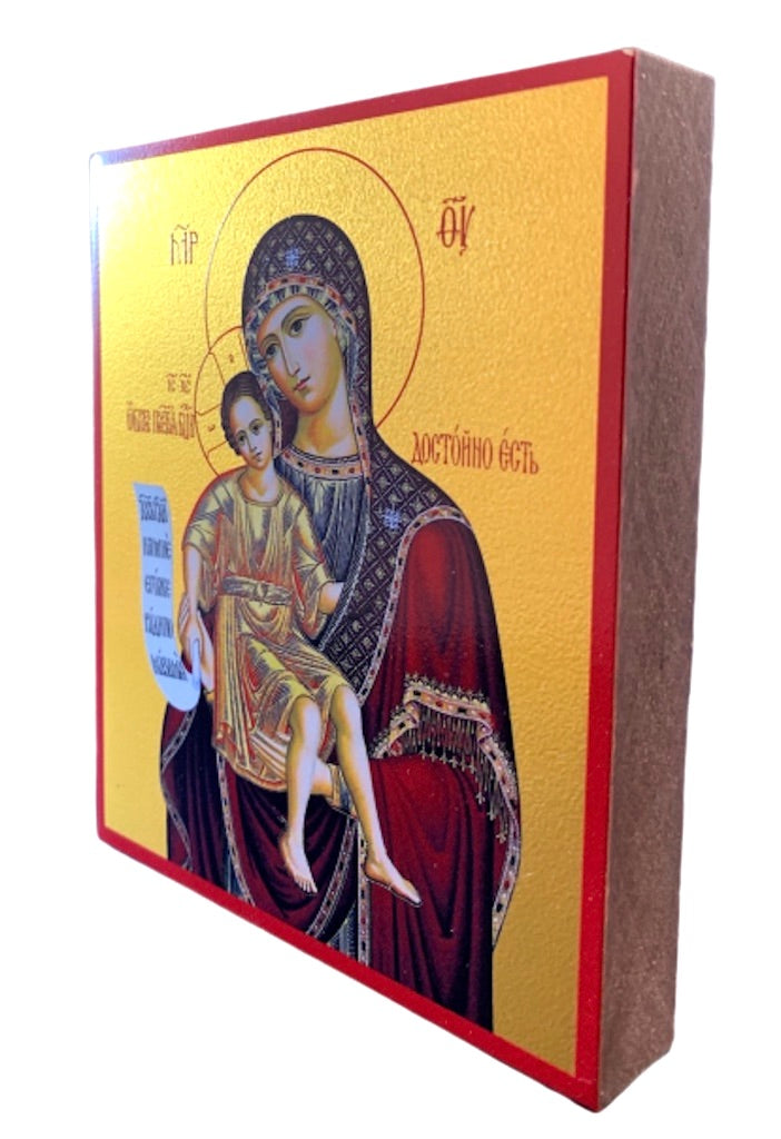 Wooden Icon of the Mother of God Called "Axion Estin" - anastasisgiftshop.com