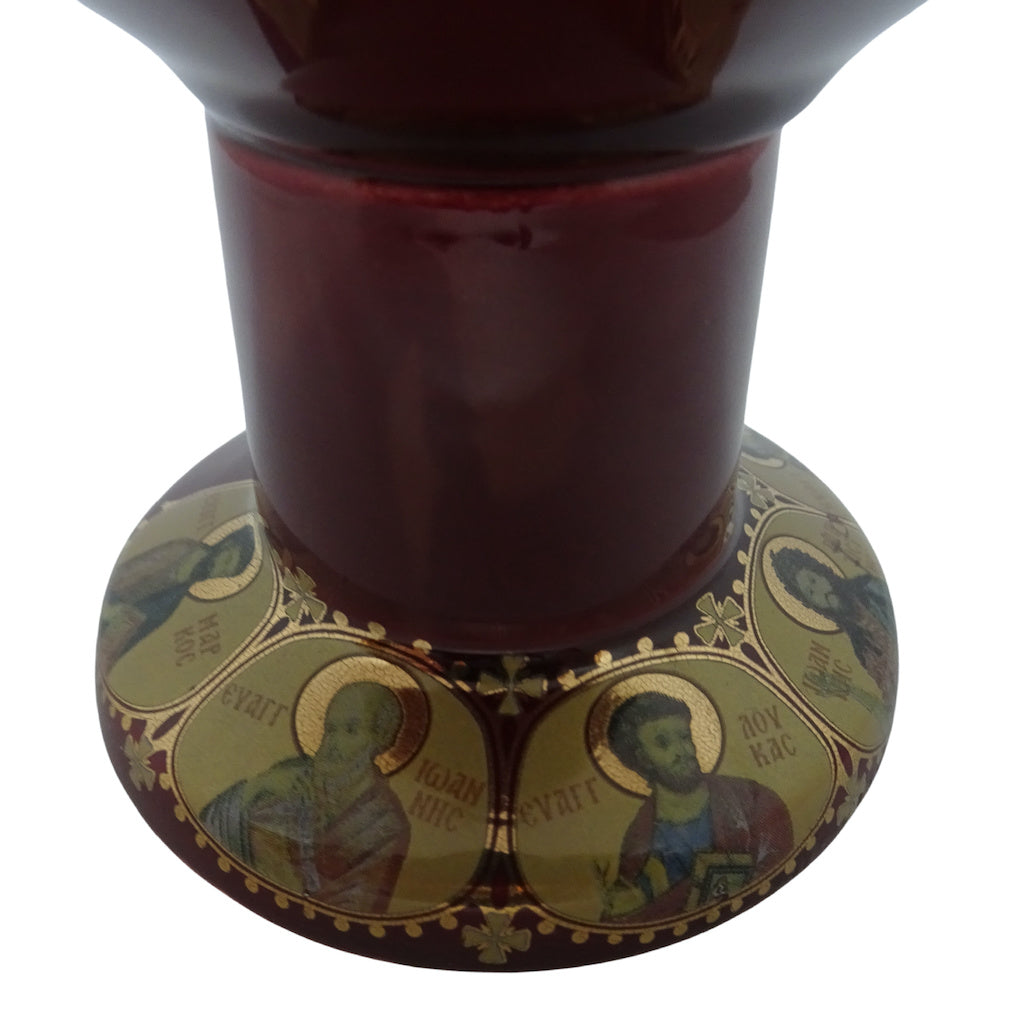 Ceramic Incense Burner Decorated with Byzantine Gold Icon Art - anastasisgiftshop.com