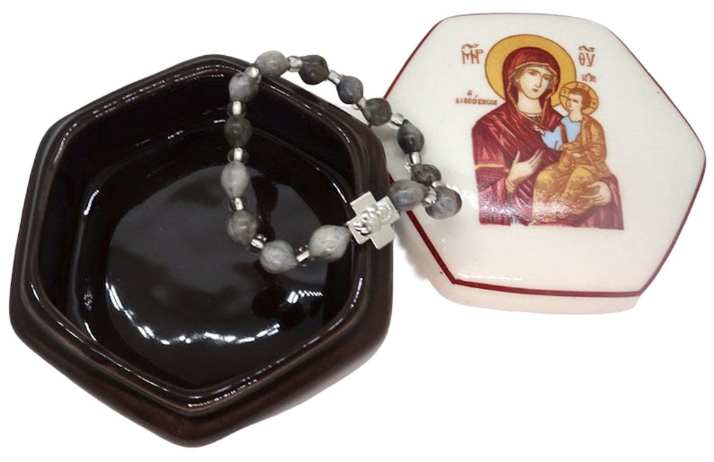 Ceramic Keepsake Box and Orthodox Decorative Incense Holder - anastasisgiftshop.com