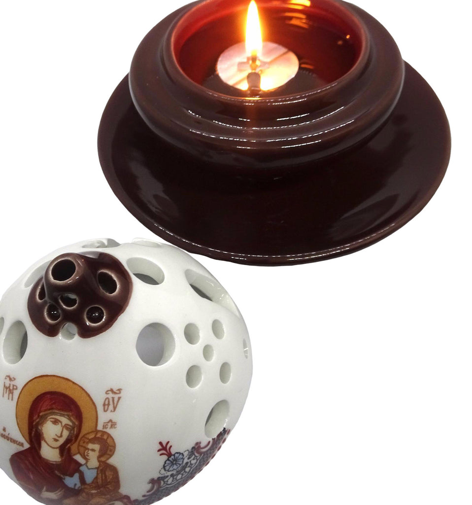 Orthodox Ceramic Oil Burner and Tea Light Candle Holder - anastasisgiftshop.com