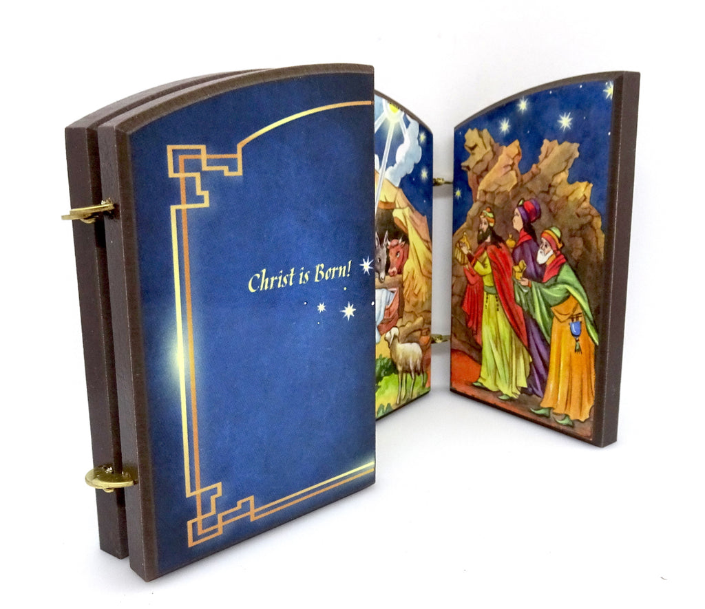 Nativity of our Lord Jesus Christ Wooden Triptych - anastasisgiftshop.com