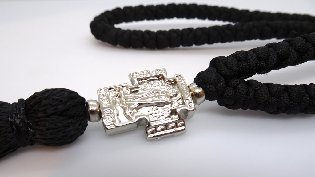 Extra Long Orthodox Prayer Rope with 100 Knots and Tassel in Black Color - anastasisgiftshop.com