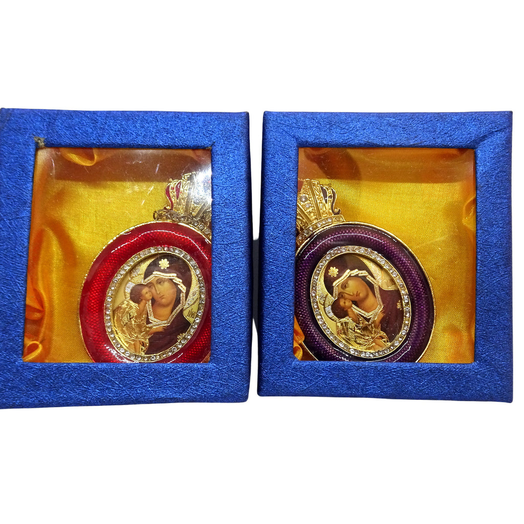 Faberge Style Icon Christmas Tree Ornament of the Holy Theotokos - anastasisgiftshop.com