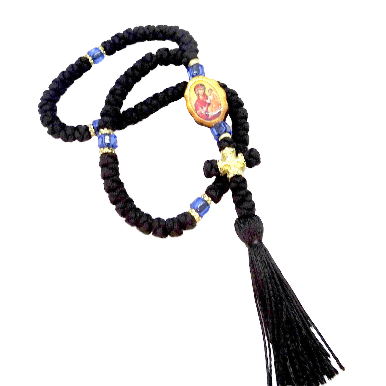 Orthodox Christian Black Prayer Rope 100 knots with Blue Beads, Praying  Ropes, Orthodox Family www. Online Christian Art Store. Greek  Orthodox Incense, Holy Icons, Church Supplies