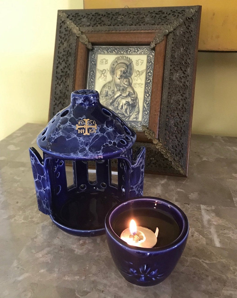 Orthodox Ceramic Vigil Lamp Oil Burner - anastasisgiftshop.com