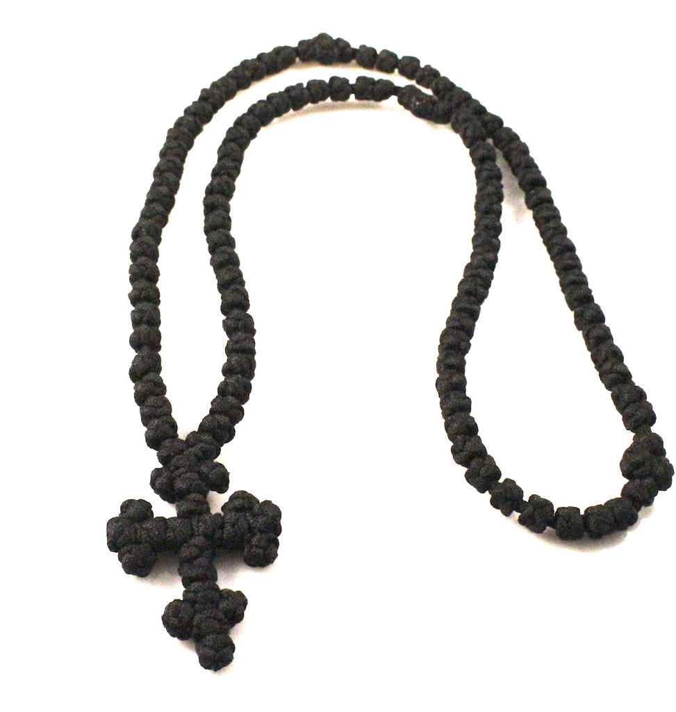 Handmade Orthodox prayer rope with 100 knots in black color - anastasisgiftshop.com