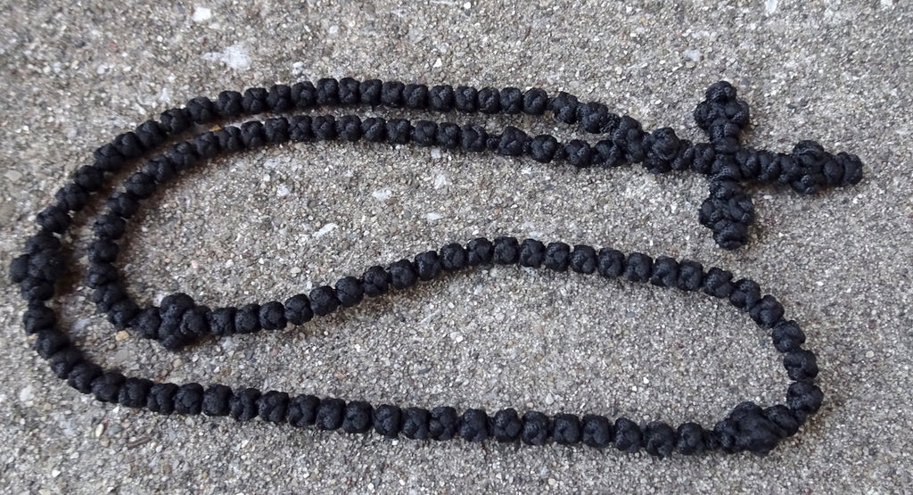 Handmade Orthodox prayer rope with 100 knots in black color - anastasisgiftshop.com