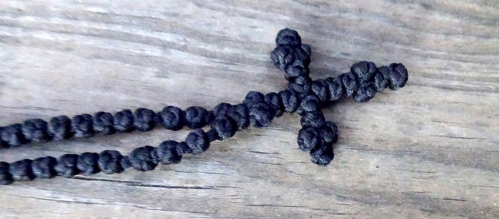 Handmade Orthodox prayer rope with 100 knots in black color - anastasisgiftshop.com