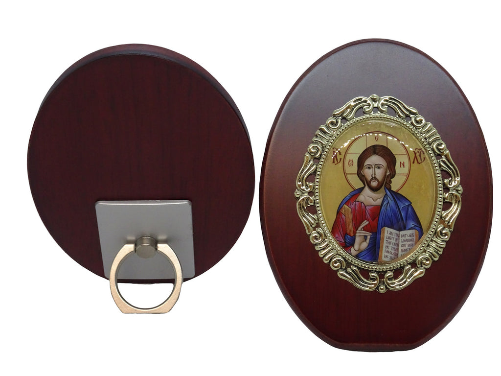 Greek Orthodox Matching Icon Gift Set with the image of Jesus Christ and Holy Theotokos - anastasisgiftshop.com