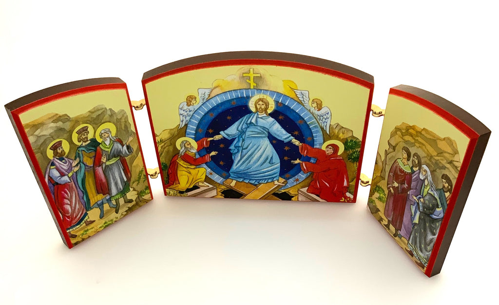Resurrection of Christ Orthodox Wooden Triptych - anastasisgiftshop.com