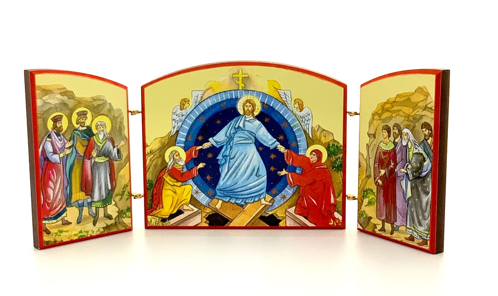 Resurrection of Christ Orthodox Wooden Triptych - anastasisgiftshop.com
