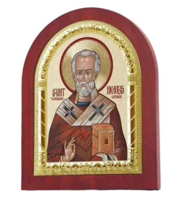 St Nicholas the Wonderworker Wooden Table  Icon - anastasisgiftshop.com