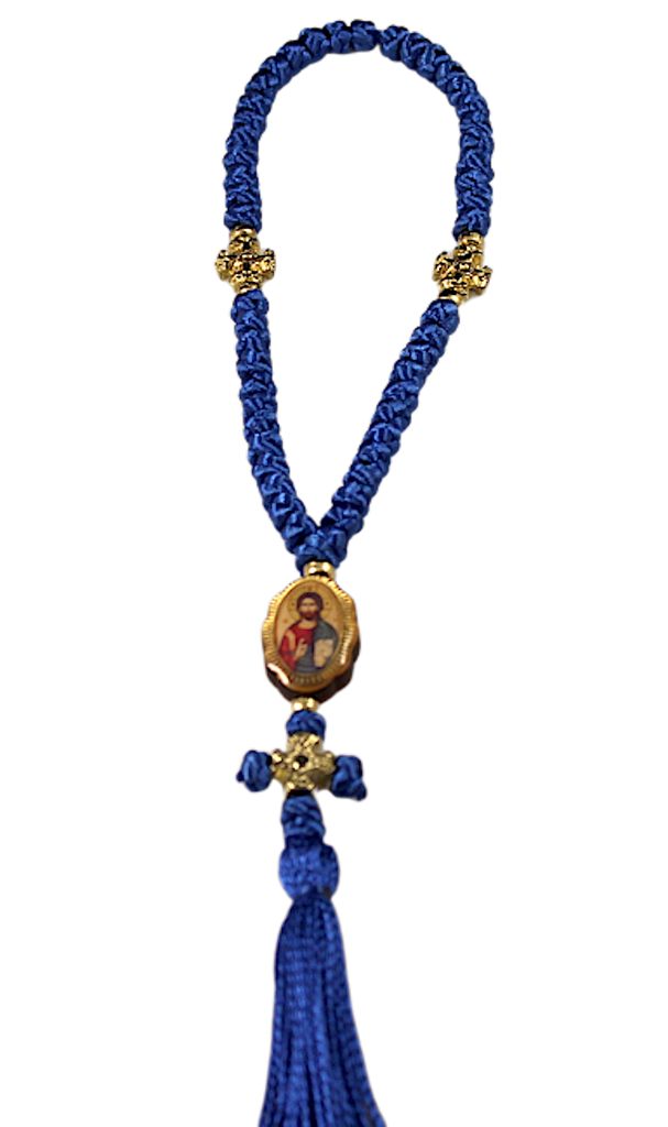 Multicolor Orthodox Prayer Rope with 50 knots and double sided icon - anastasisgiftshop.com