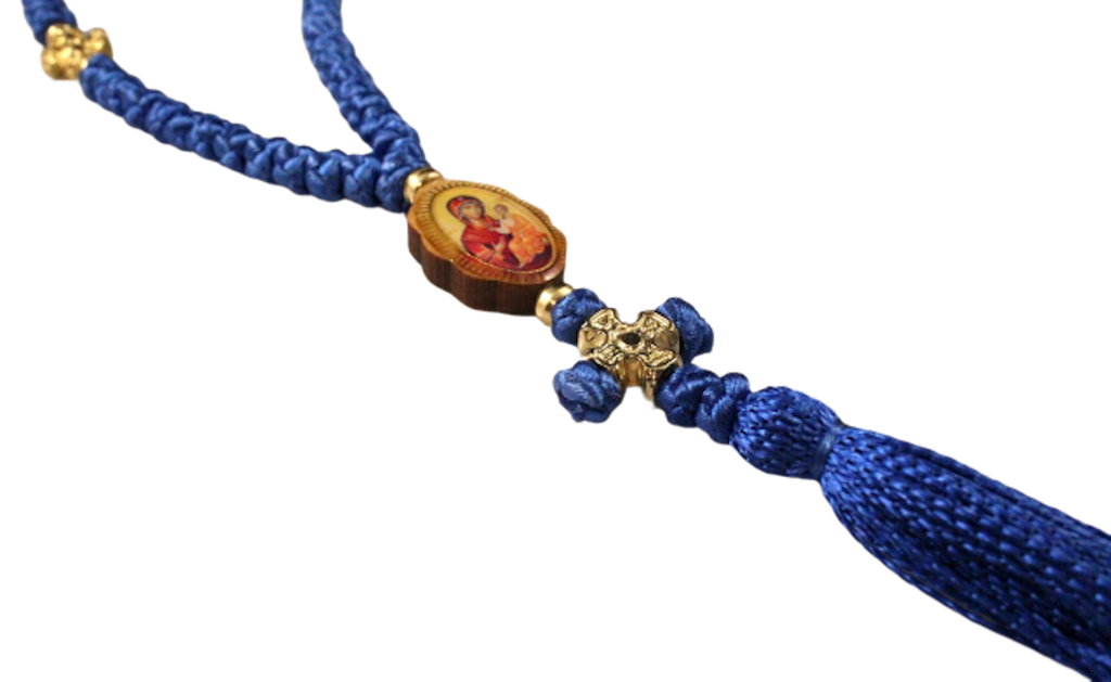 Multicolor Orthodox Prayer Rope with 50 knots and double sided icon - anastasisgiftshop.com