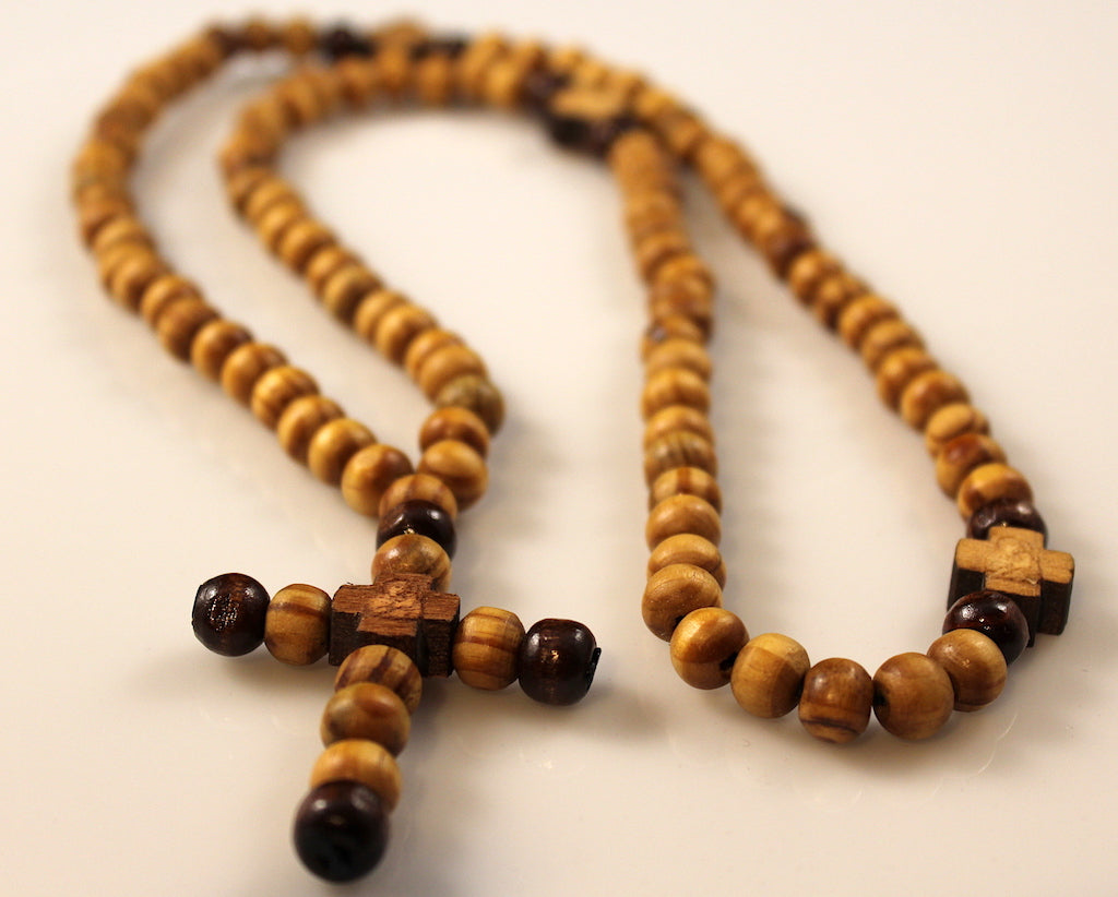 Handcrafted Olive Wood Necklace Rosary Beads - anastasisgiftshop.com