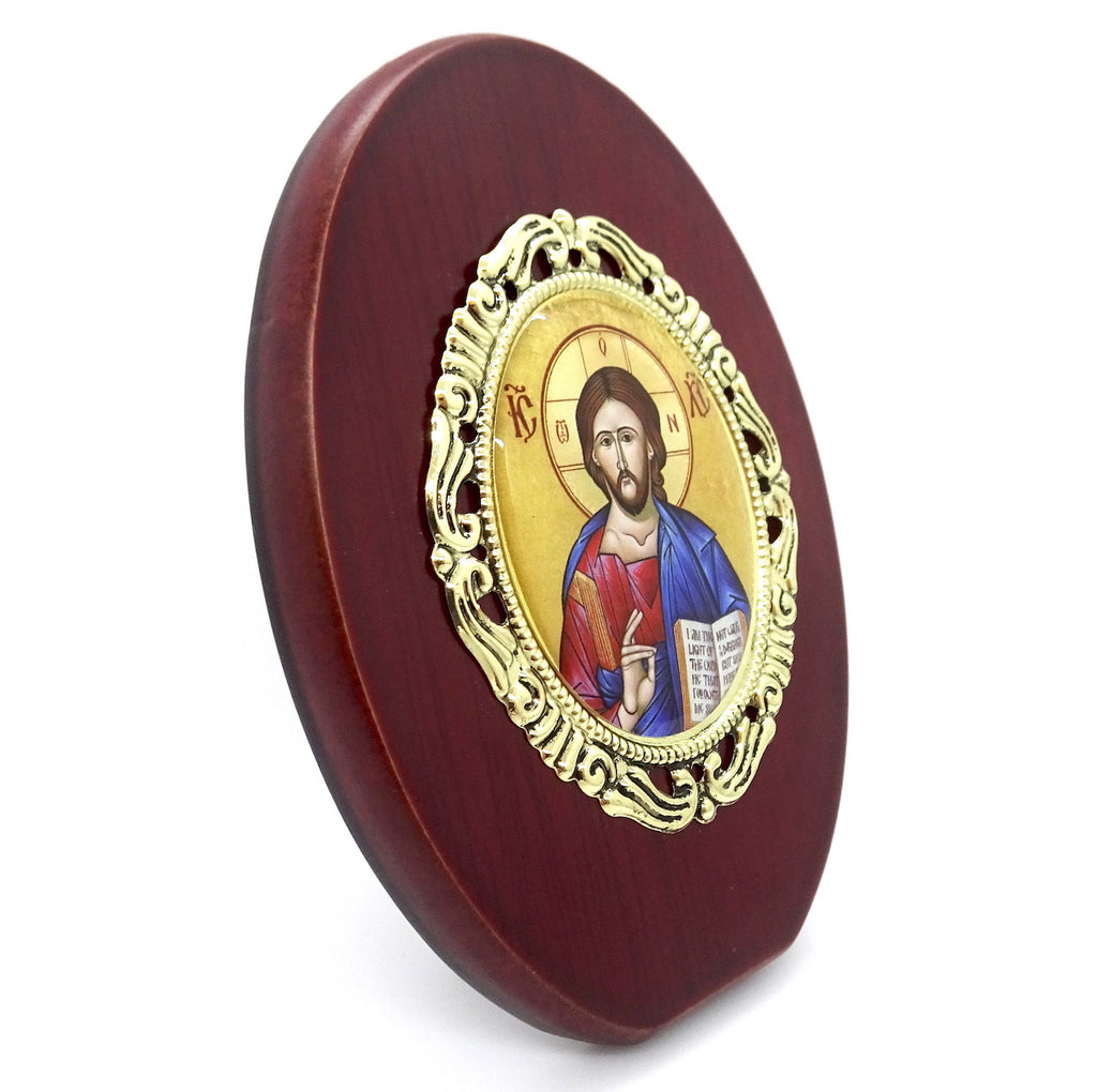 Greek Orthodox Matching Icon Gift Set with the image of Jesus Christ and Holy Theotokos - anastasisgiftshop.com