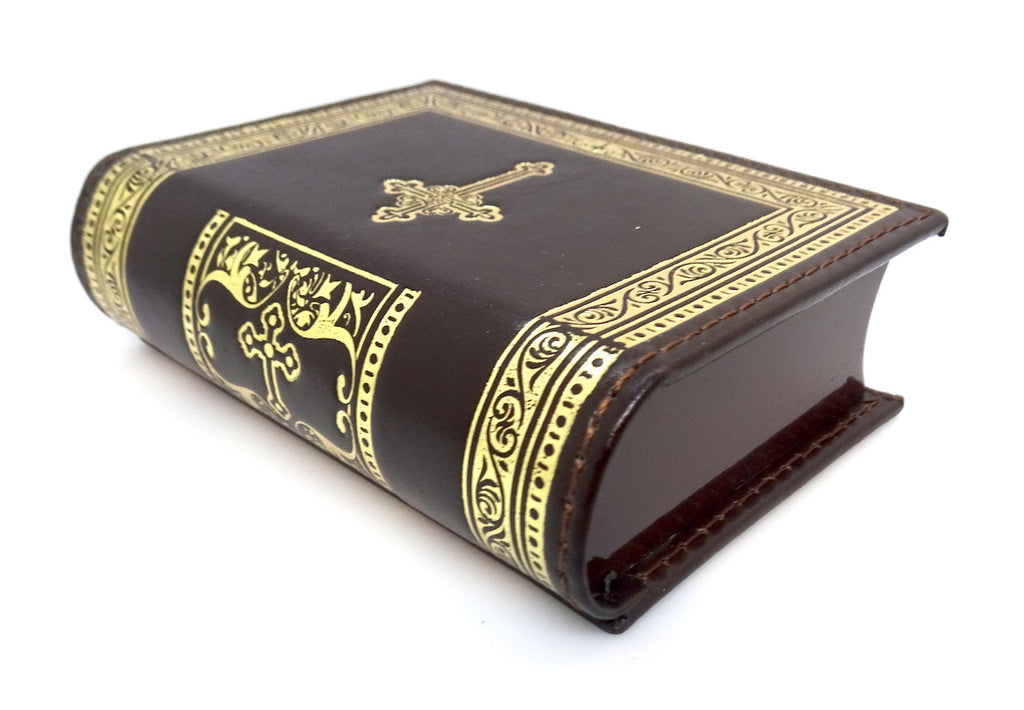 Leather Keepsake Box with Orthodox Christian Cross - anastasisgiftshop.com