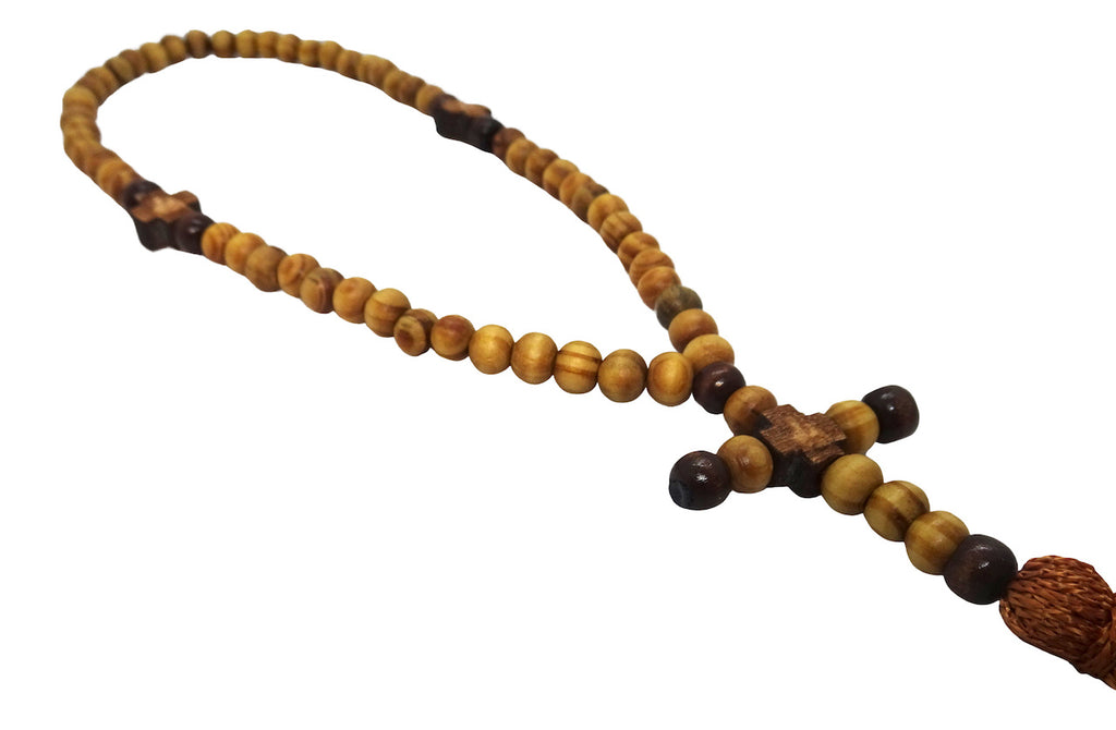 Olive Wood Rosary Prayer Rope with Tassel and 60 Beads - anastasisgiftshop.com