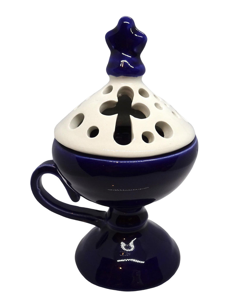 Orthodox Ceramic Hand Incense Burner with Lid - anastasisgiftshop.com