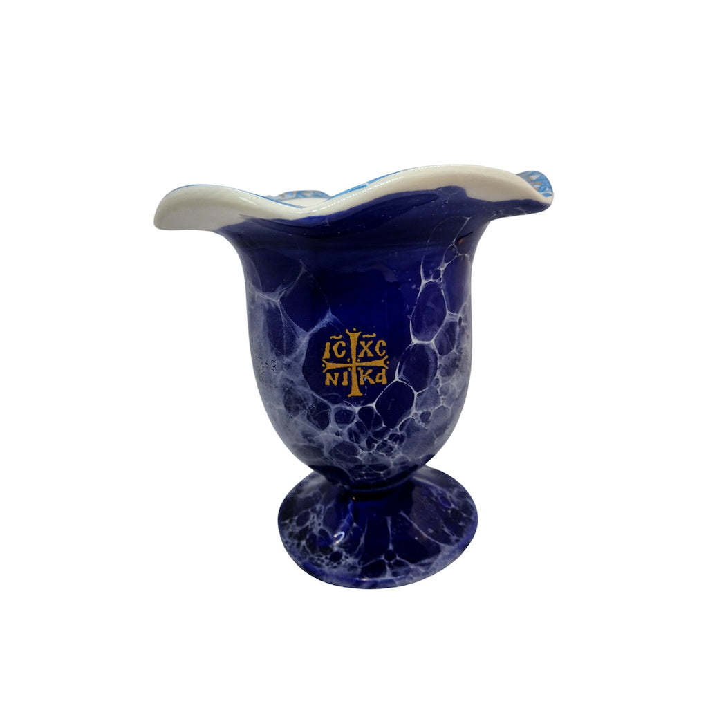 Orthodox Ceramic Oil Burner with the Greek Byzantine Cross - anastasisgiftshop.com