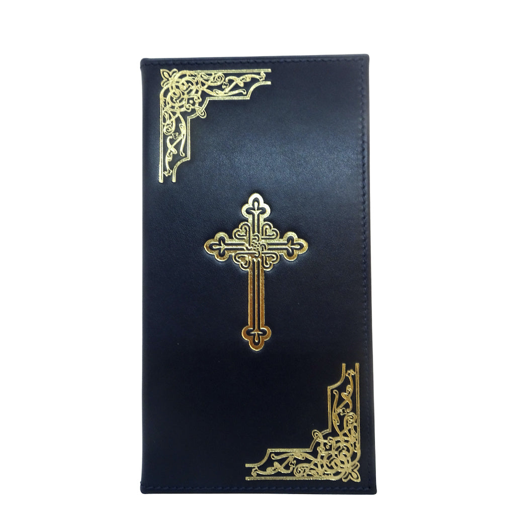 Orthodox Hand Blessing Enamel Cross in Leather Case - anastasisgiftshop.com