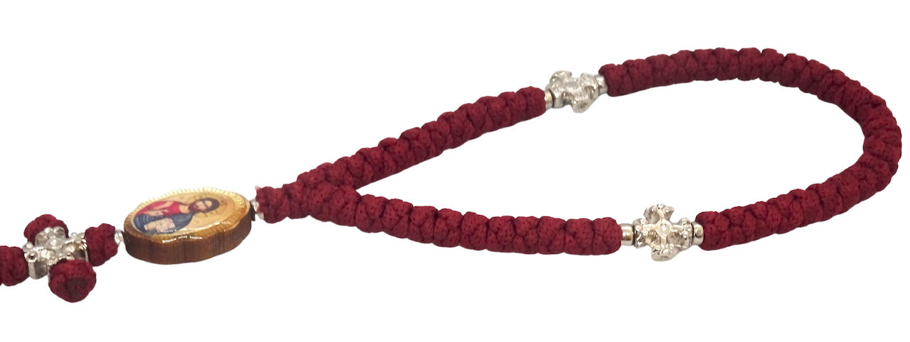 Orthodox Christian Prayer Rope with 50 Knots and Silver-Tone Cross ...