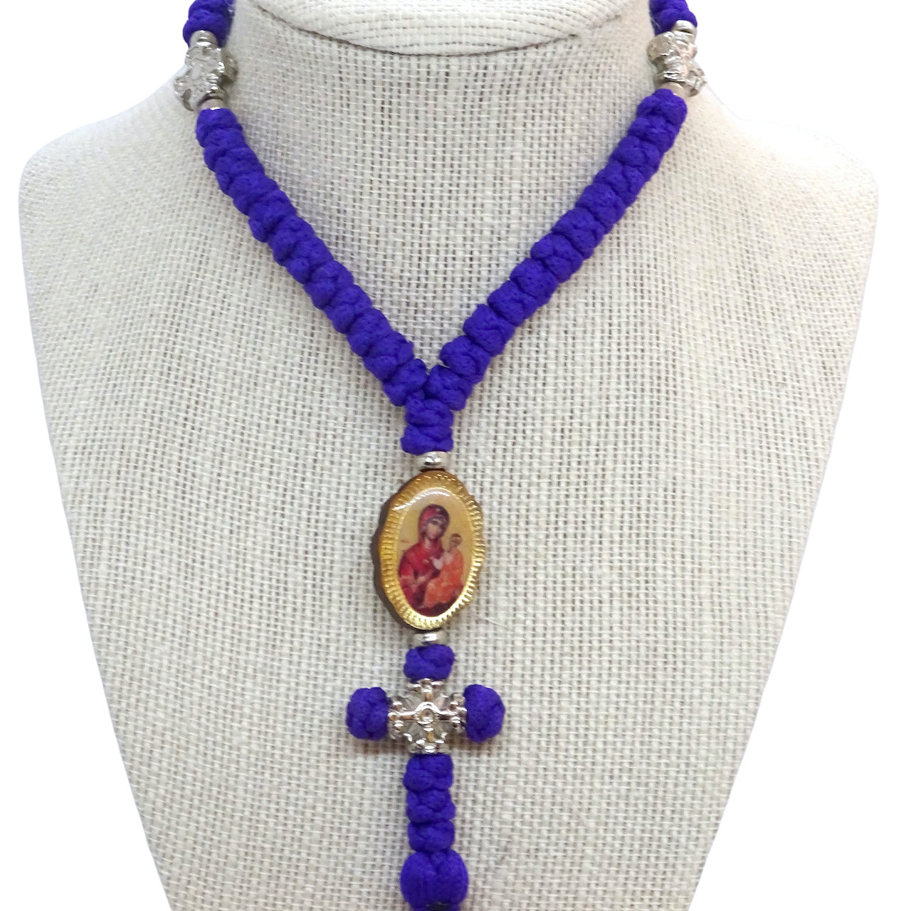 Orthodox Christian Prayer Rope with 50 Knots and Silver-Tone Cross ...