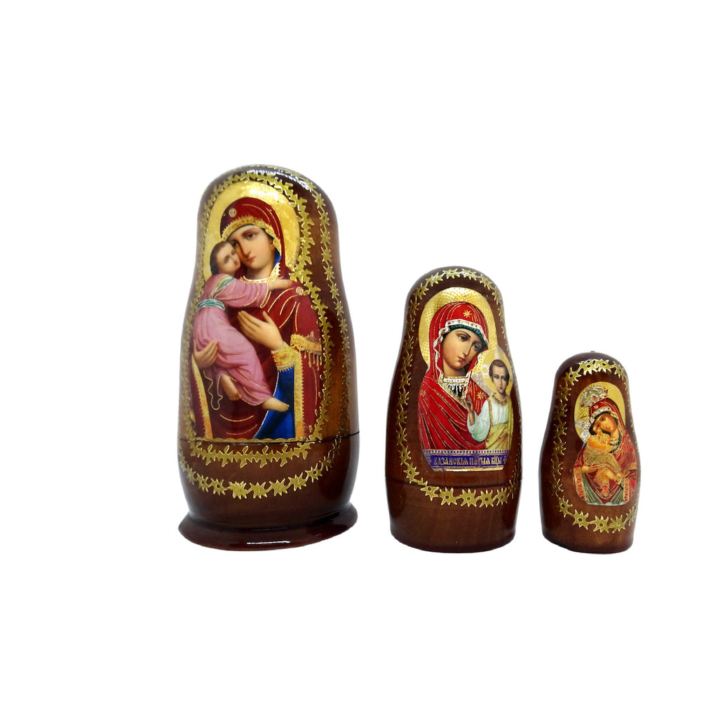 Holy Theotokos Russian Orthodox Wooden Nesting Doll - anastasisgiftshop.com