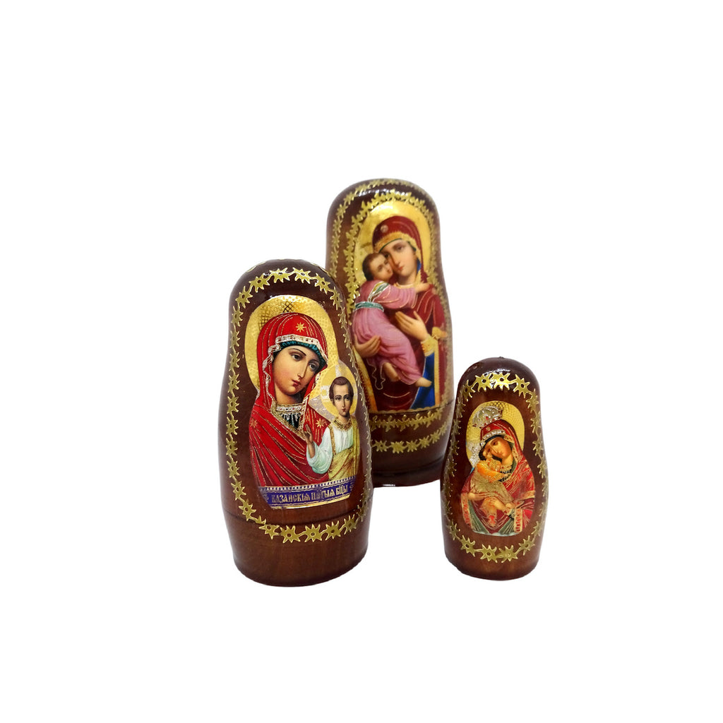 Holy Theotokos Russian Orthodox Wooden Nesting Doll - anastasisgiftshop.com
