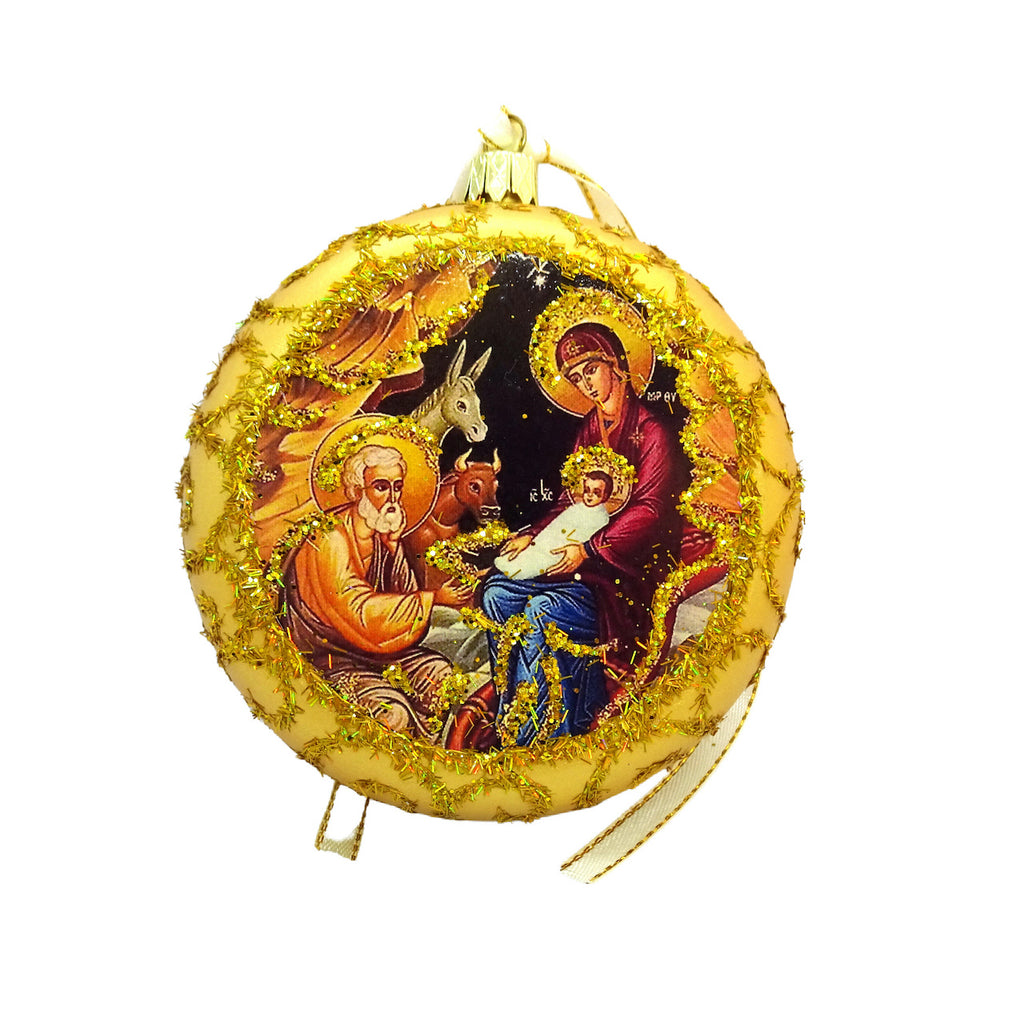 Ukrainian Christmas Tree Round Icon Ornaments - anastasisgiftshop.com