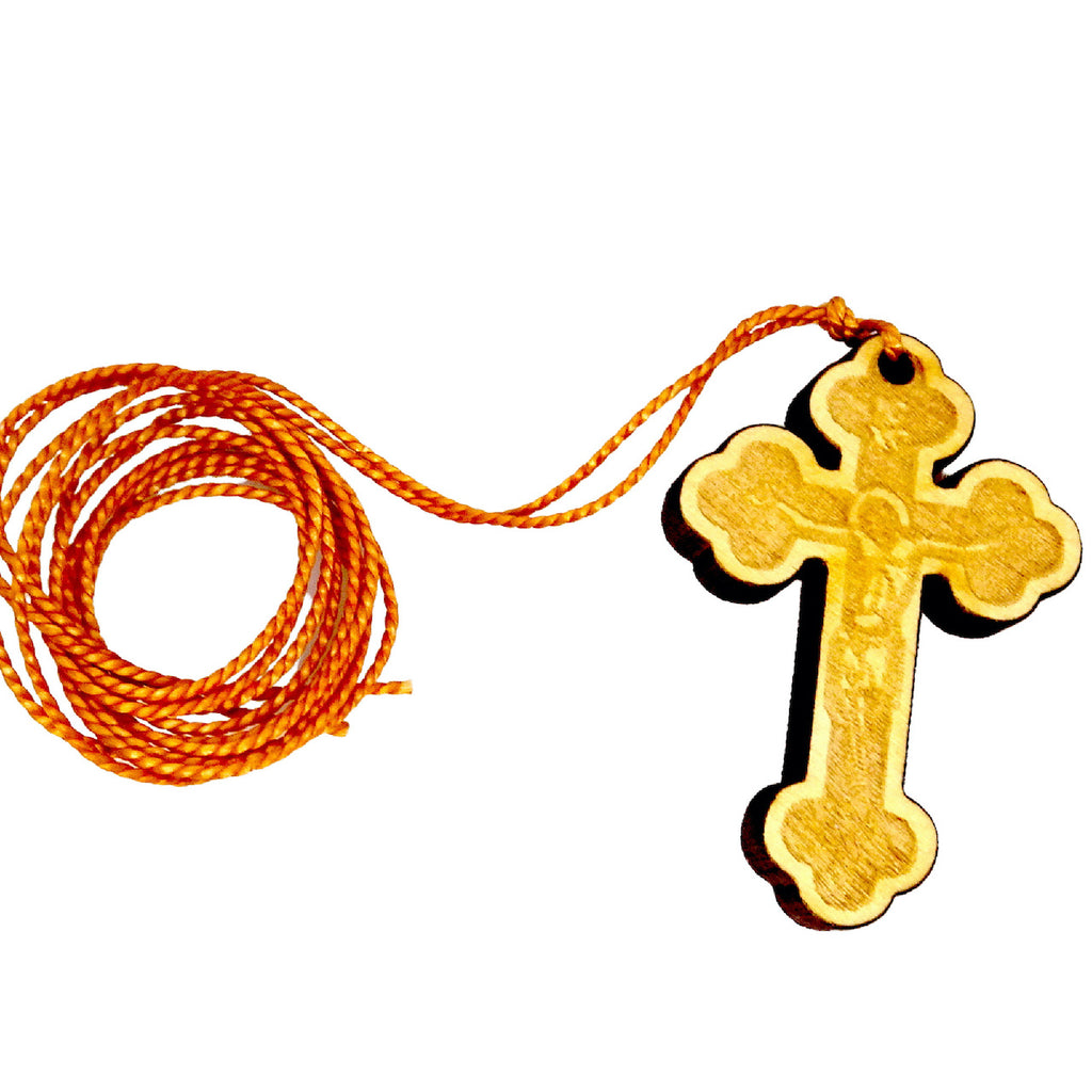 Wooden Orthodox Cross Pendant - anastasisgiftshop.com