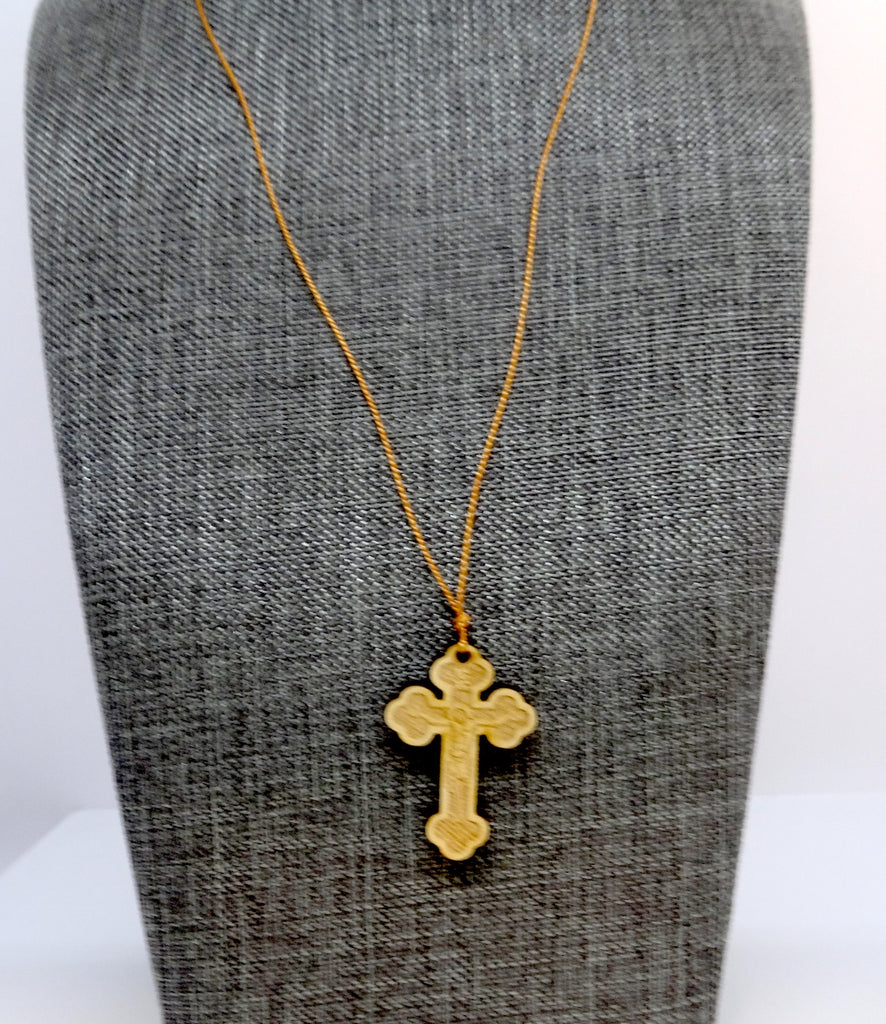 Wooden Orthodox Cross Pendant - anastasisgiftshop.com