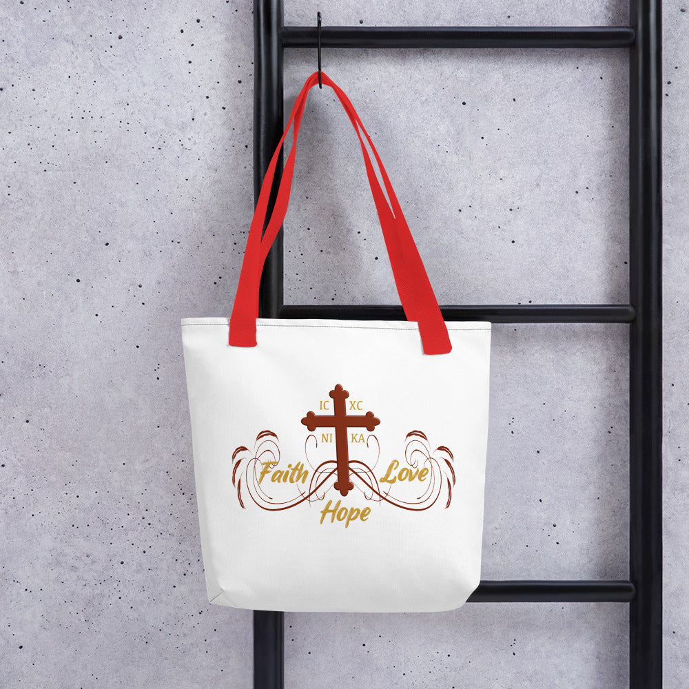 Faith Hope and Love Tote Bag - anastasisgiftshop.com