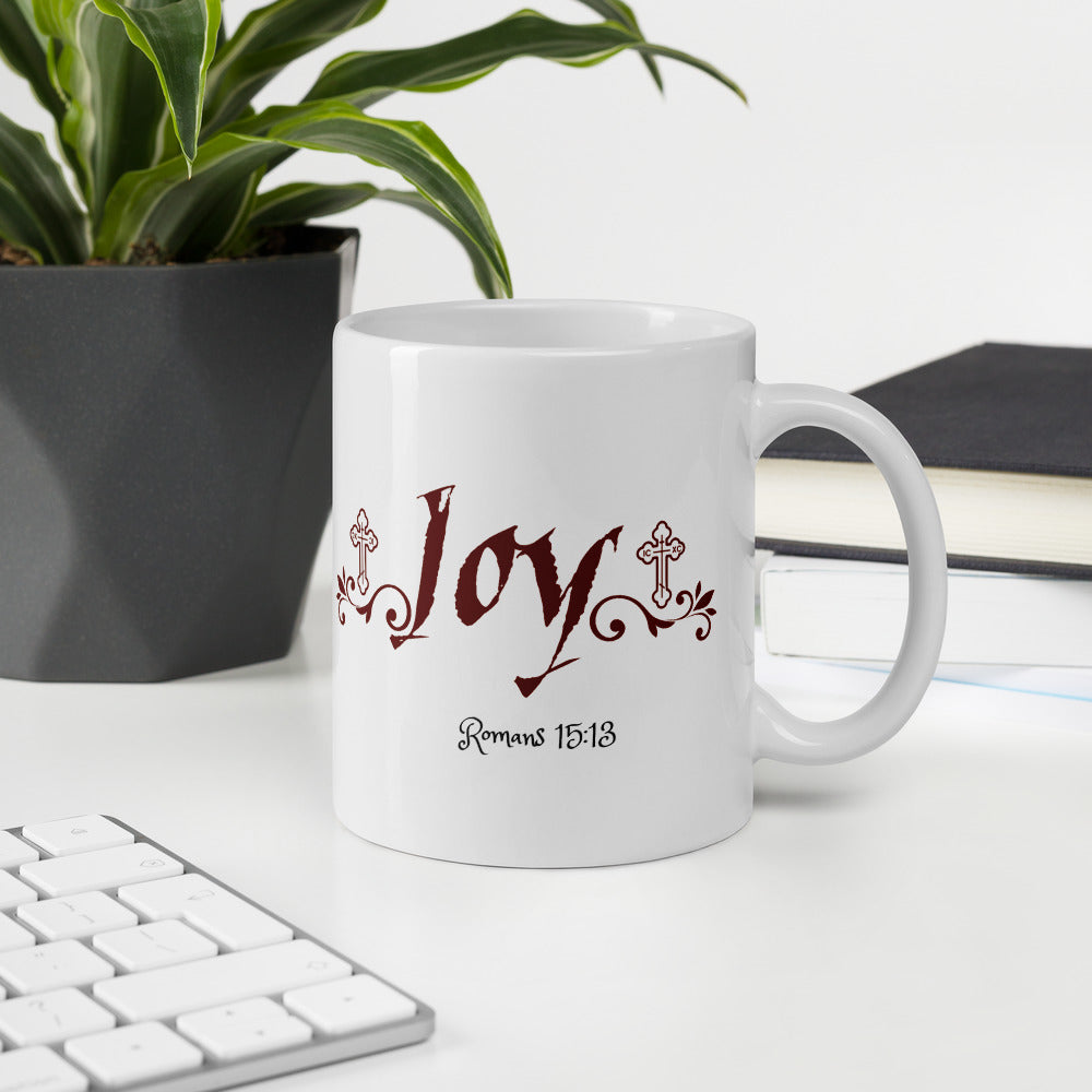 May the God of hope fill you with all joy Romans 15:13-White Ceramic Mug - anastasisgiftshop.com