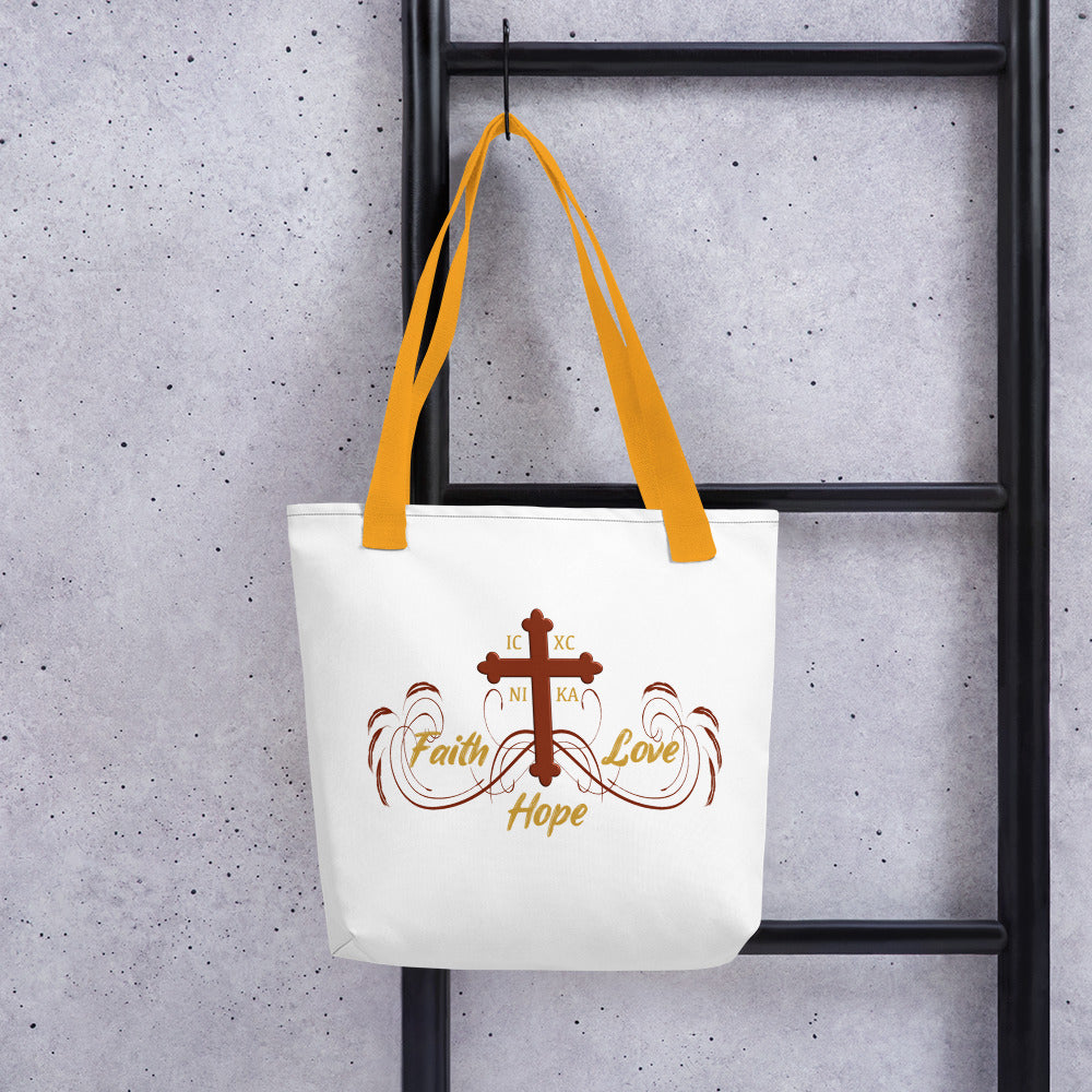 Faith Hope and Love Tote Bag - anastasisgiftshop.com