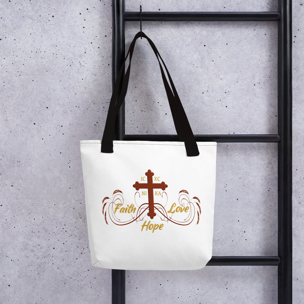 Faith Hope and Love Tote Bag - anastasisgiftshop.com